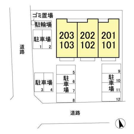 サニーハウスの区画図
