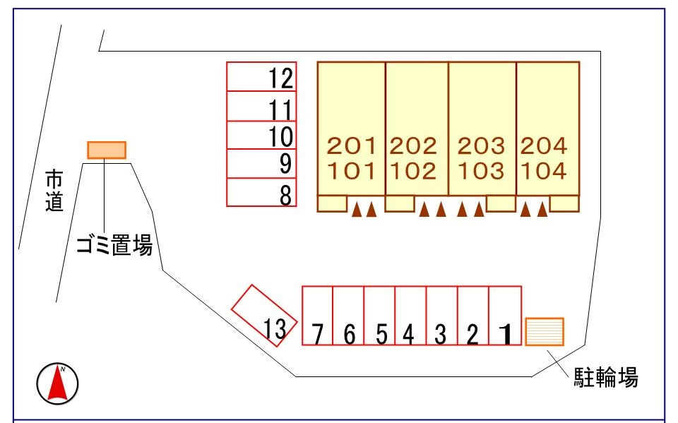 アイレジデンス　Ⅰ番館の区画図|駐車場