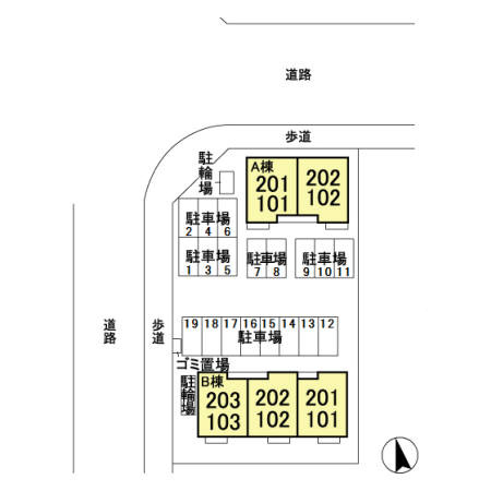 フィオーレ 弐番館の区画図