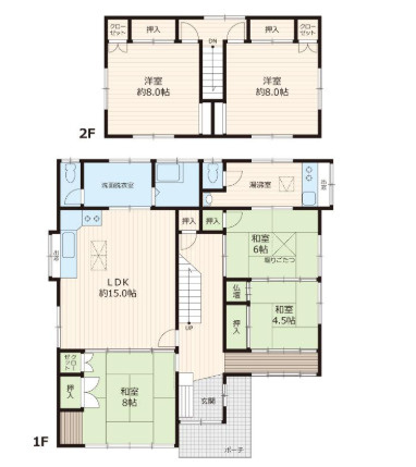 船堀２丁目古家付売地のその他|間取り図（昭和55年9月築/木造瓦葺2階建/延床面積134.68平米/駐車場2～3台）