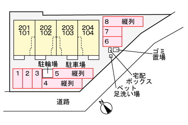 ラーベの区画図|駐車場