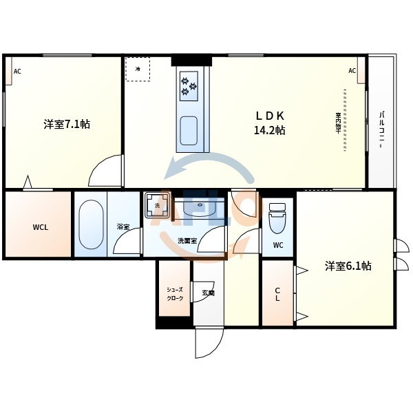 Vievle阿倍野播磨町（阪南小学校）の間取り|Vievle阿倍野播磨町　間取り