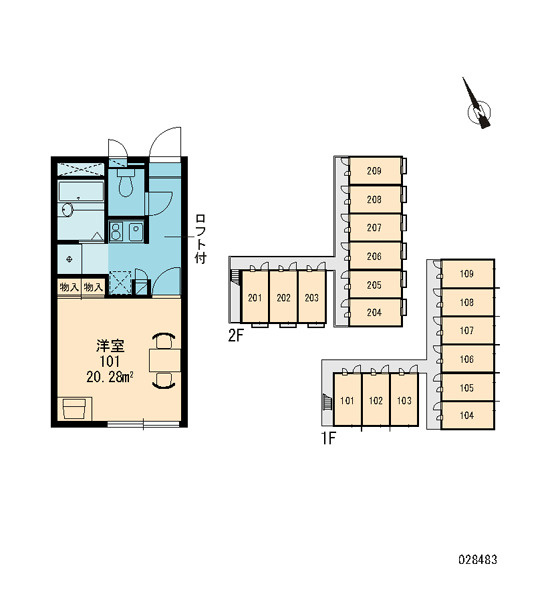 レオパレスNEMOTOの区画図|画像3