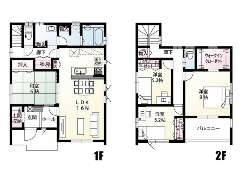 【新築住宅】深谷市下手計 全2区画の間取り