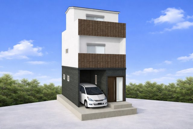 淀の原町ⅡBプラン　建築条件付土地の外観パース|【外観/イメージパース】