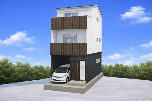 淀の原町ⅡBプラン　建築条件付土地の外観パース|【外観/イメージパース】