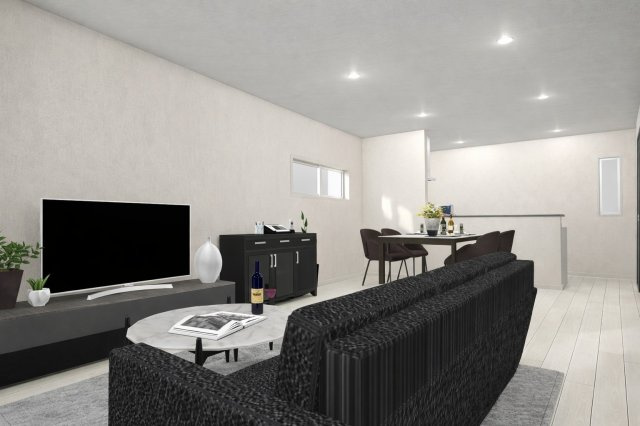 淀の原町ⅡBプラン　建築条件付土地の完成予想図|【LDK16帖/イメージパース】