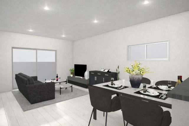 淀の原町ⅡBプラン　建築条件付土地の完成予想図|【LDK16帖/イメージパース】