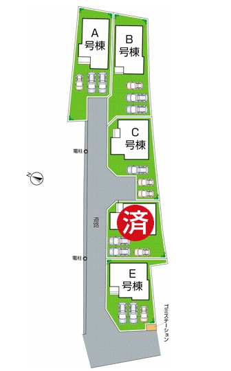 神戸市北区道場町道場　新築一戸建ての区画図|全5区画