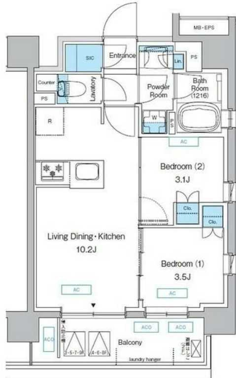 プレディアコート三軒茶屋　ペット相談　礼金０　新築の間取り