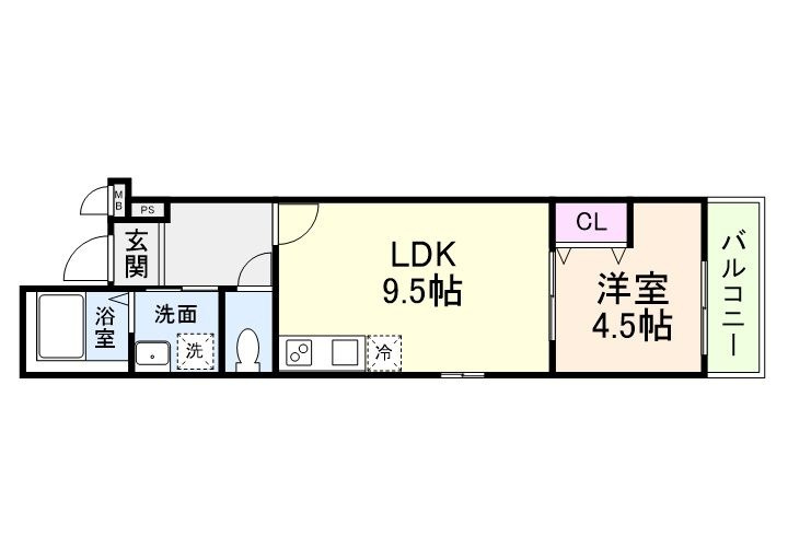 フジパレス中之島ウエストの間取り