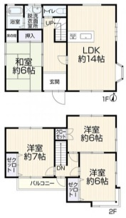 丸亀市飯山町川原　リフォーム戸建の間取り