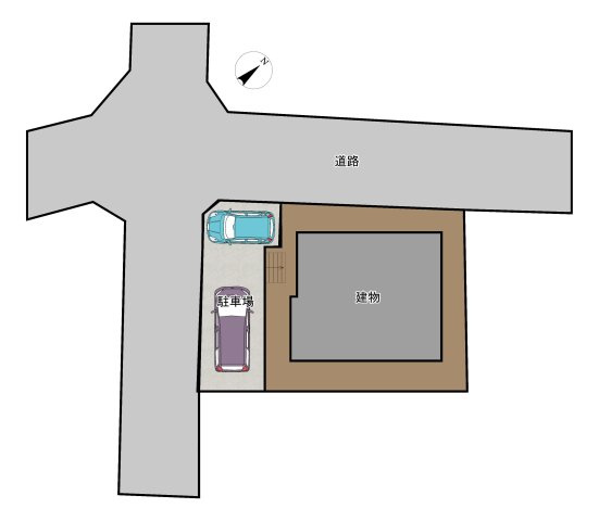 【区画図】 | 大野城市牛頸３丁目　戸建て | お庭の一部を駐車場にしましたが、それでもまだガーデニングや家庭菜園を楽しめるお庭があります