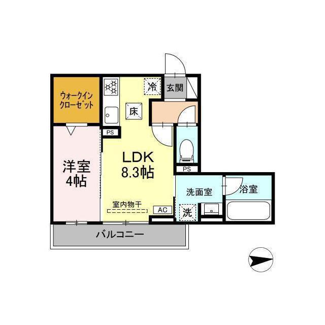 各務原市鵜沼三ツ池町２丁目のアパートの間取り