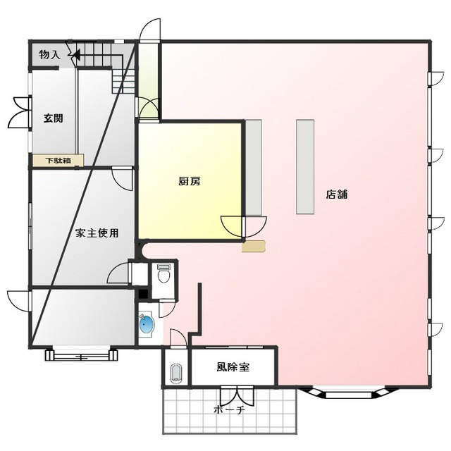 岐阜市萱場南２丁目の店舗一部の間取り