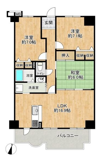 【間取り】 | サンシティ朝霧