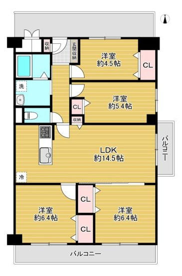 【間取り】 | 日商岩井野江マンション