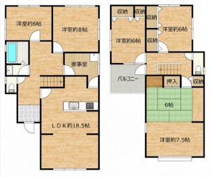 リフォ済み即入居可　清水　中古戸建　築46年の間取り