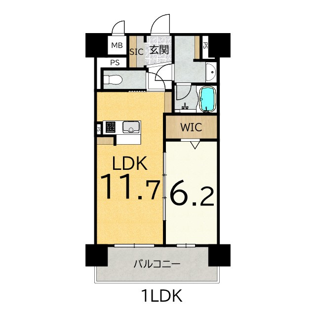 大町市大町の賃貸マンションの間取り