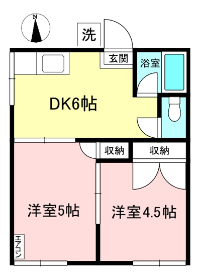 【間取り】 | ポルポラ | お部屋はカップルさんや新婚さんに人気の2DKタイプ♪小さなお子様がいるファミリーさんにも良いですね！なんと言っても角部屋なのが嬉しい♪