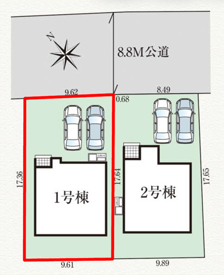 【区画図】 | ＧＲＡＦＡＲＥ　笹木野字南中谷地　１号棟 | ★内覧予約で新米4kg★