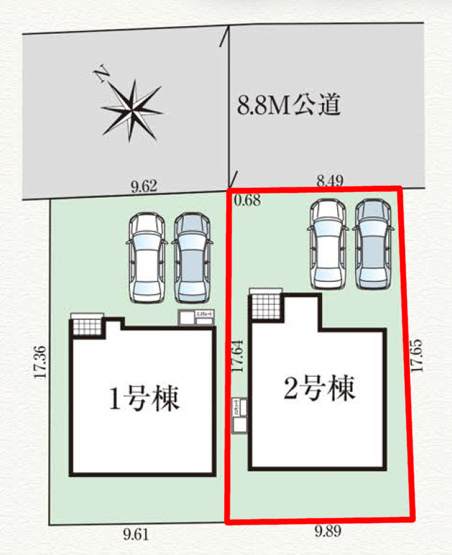 【区画図】 | ＧＲＡＦＡＲＥ　笹木野字南中谷地　２号棟 | ★内覧予約で新米4kg★