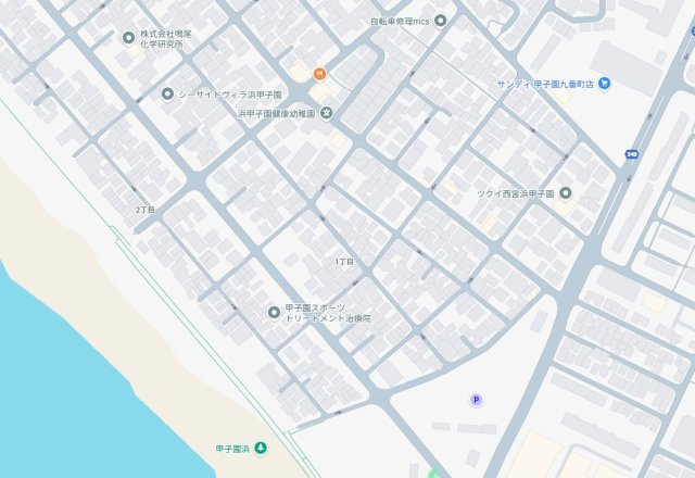 西宮市浜甲子園　新築一戸建ての地図