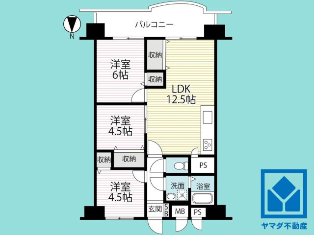 向島ニュータウン第３街区Ｇ棟の間取り