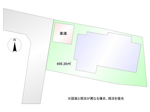 熊谷市末広3丁目　中古戸建の区画図|図面と現況が異なる場合、現況を優先とします。