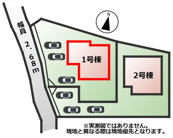 グラファーレ宇都宮市雀の宮5期の区画図|【全2棟】各号棟の詳細については、お気軽にお問い合わせください♪