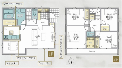 【間取り】 | 【仲介手数料０円】海老名市河原口1期　新築一戸建て | 海老名市河原口1期　新築一戸建て