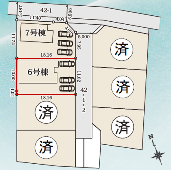 玉村町板井23-1期（全7棟）6号棟の区画図