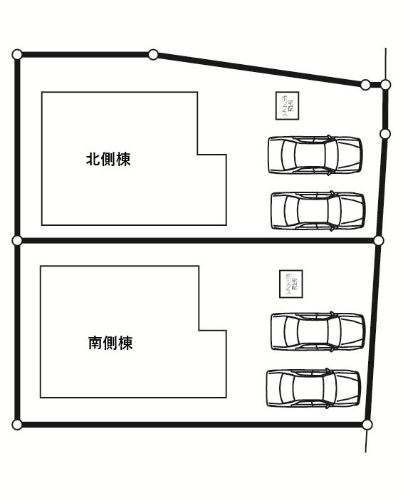松ノ内町戸建 南側の区画図