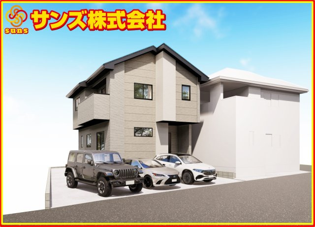 郡山市富久山町八山田字一本橋　　　  ２号棟　　　明健小学校、明健中学区　の外観パース|南東側から見た外観CGパース♪