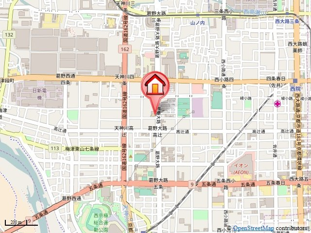 グランドパレス西院西館の地図