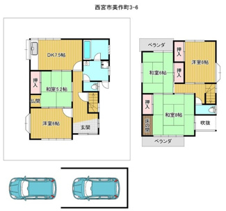 【間取り】 | 西宮市　美作町　中古戸建