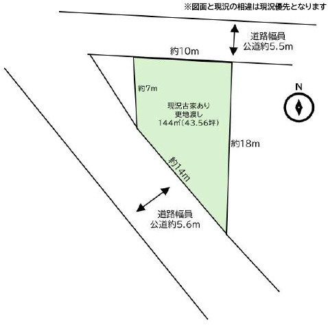 春先には桜が満開の絶景スポットの土地図|お気軽にお問い合わせください。