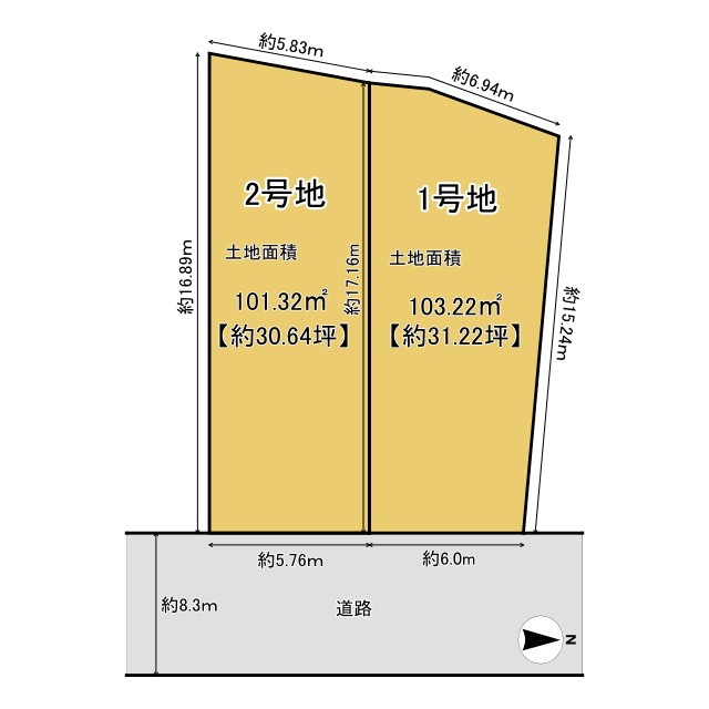 向日市寺戸町北前田の区画図|全2区画の分譲地