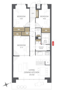 【間取り】ペルル中山南参番館 