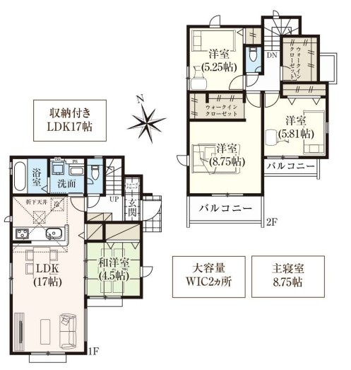 狭山市柏原21期全5棟　新築戸建　グラファーレの間取り