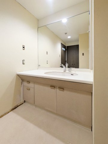 桜宮リバーシティ・ウォータータワープラザの独立洗面台|独立洗面台、小物を置くことができて便利です