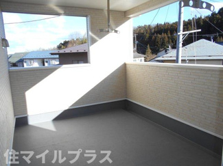 【バルコニー】 | 白河市蛇石新築一戸建て6棟 | 外からの目が気にならないバルコニーで洗濯物が干せます