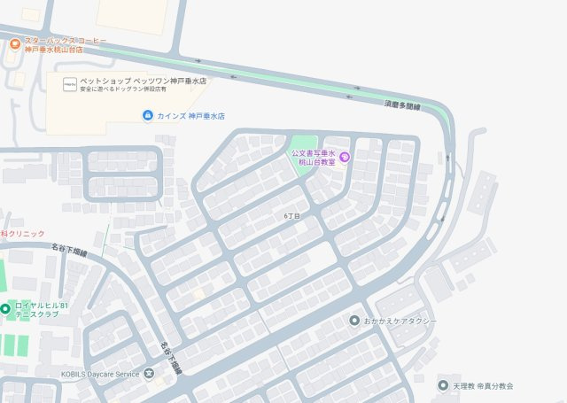 神戸市垂水区桃山台　新築一戸建ての地図