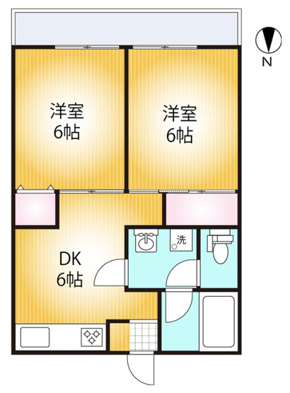 【間取り】 | ハイツＫ15 | 2DKの2部屋洋室です♪