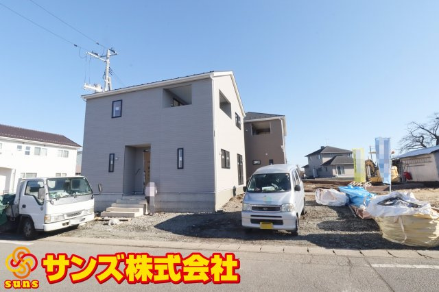 矢吹町八幡町第24　　　１号棟　　　善郷小学校、矢吹中学区の外観|西側から見た駐車場を含む外観