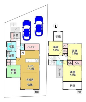 【間取り】 | 大津市穴太1丁目16　新築戸建