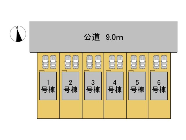 リーブルファイン　岐阜市西中島５丁目第２　全6区画分譲の区画図|■区画図
■YAMADA電機の　ヤマダ不動産　株式会社リライフ　
いつでもお問合わせ下さい。