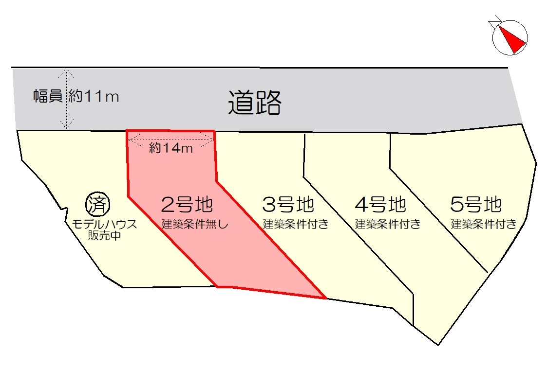 丹波市春日町平松の売地の区画図