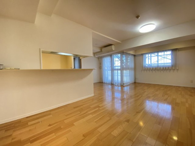 【居間・リビング】 | サンパレス西八王子 | 直線タイプはLとDKを一直線に並べた形で対面キッチンのタイプです。一般的なのでよく見かけるかもしれません。直線タイプに似た直接アイランドタイプは、キッチンとダイニングの間に壁がない分広く感じられます。