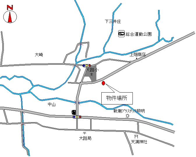 丹波市春日町下三井庄の売地の地図